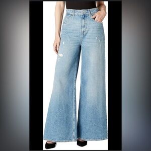 BUFFALO David Bitton ALICE High Rise Super Wide Leg Distressed Cotton Jeans 26